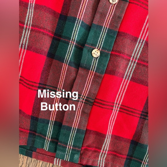 Vtg Van Heusen 417 Plaid Flannel Shirt Mens Lg Tall L/S Red Rockabilly Hipster - Picture 13 of 13